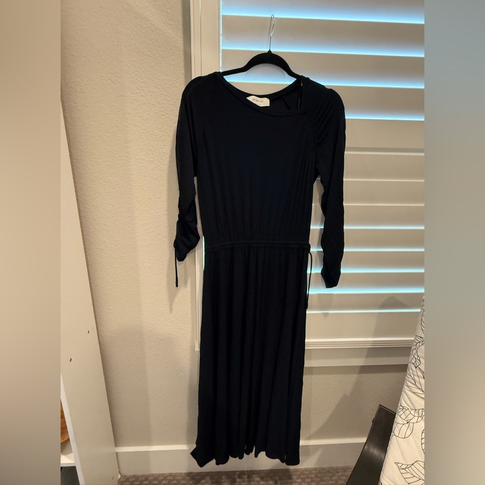 NWT Sportmax RTW Navy Blue Long Sleeve Dress Size S